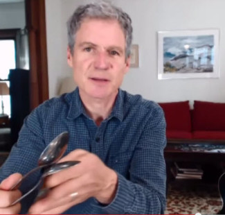Learn how to the play the spoons with teaching artist Dave Ruch